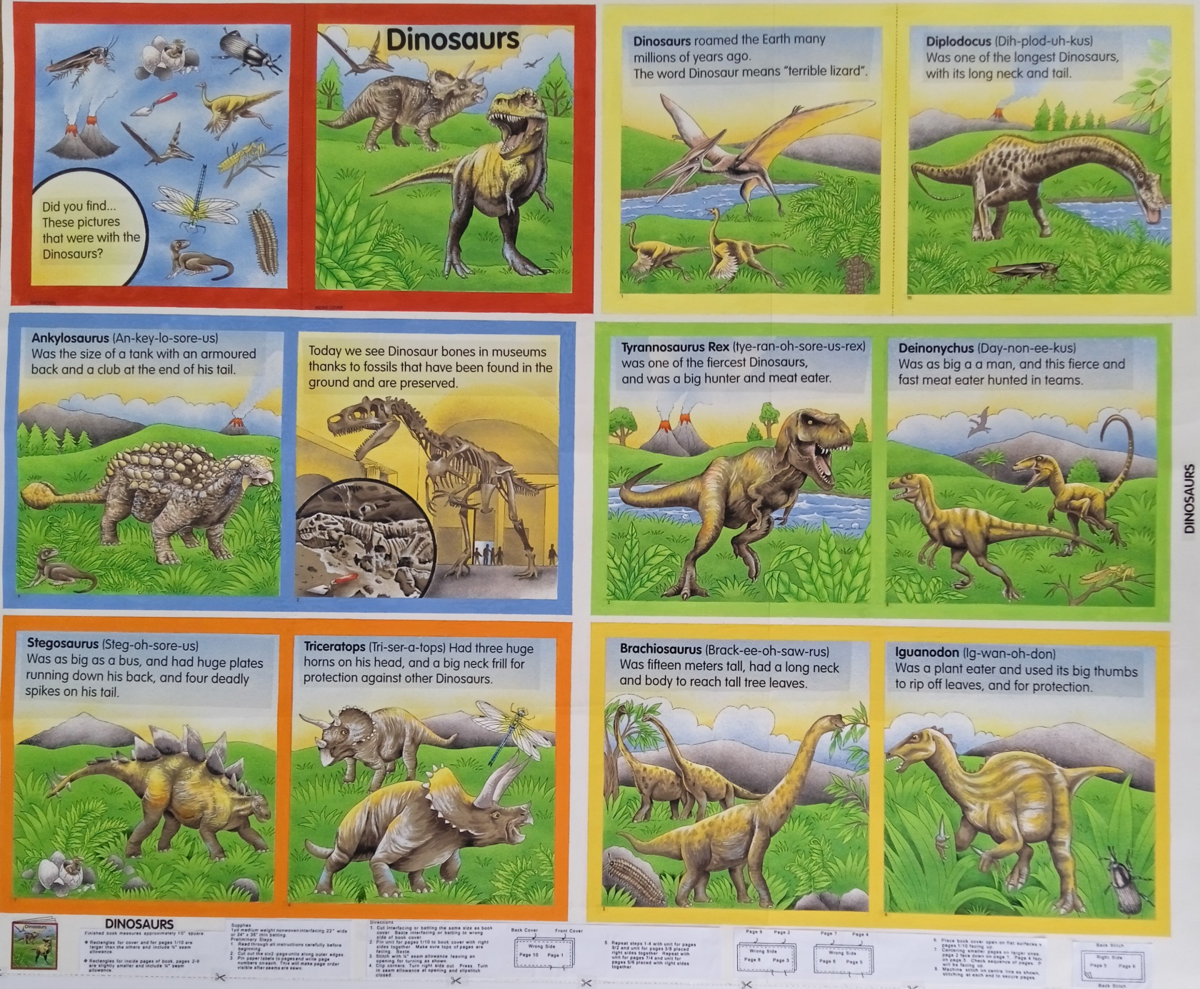 Dinosaur Book Panel